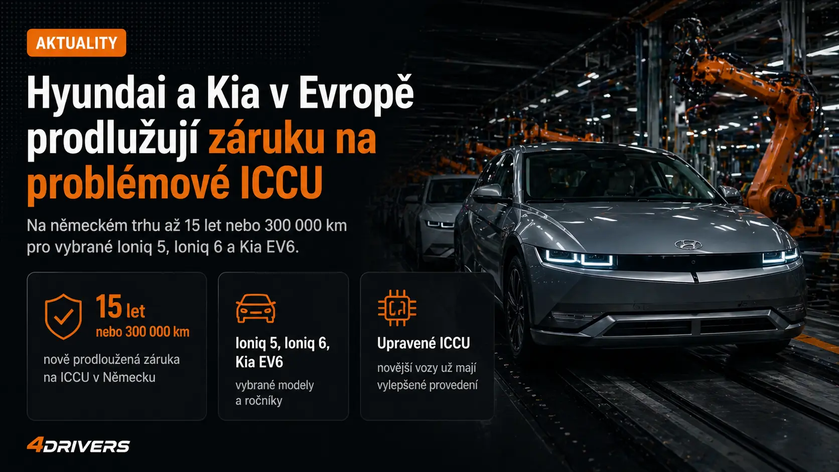 Hyundai a Kia prodlužují záruku na problémové ICCU. Pro majitele EV je to praktická změna, ne jen technická poznámka